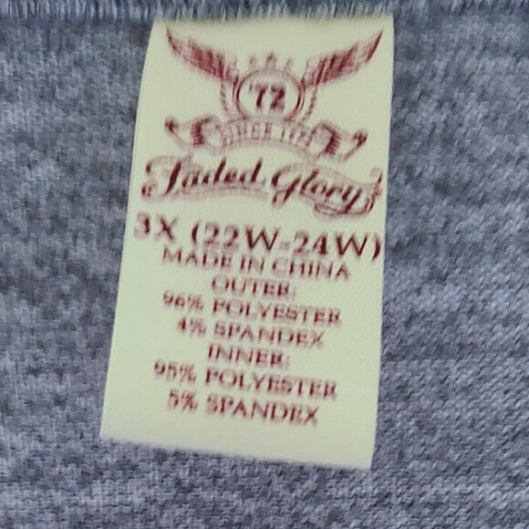 FADDED GLORY HEATHER GREY COMBO CARDIGAN MOCK LAYERED BLOUSE PLUS SZ 3X(22W-24W) - Picture 3 of 7